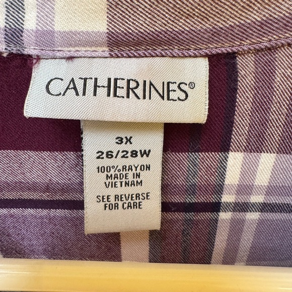 Catherines Purple Plaid Shirt / Tunic - Picture 7 of 8